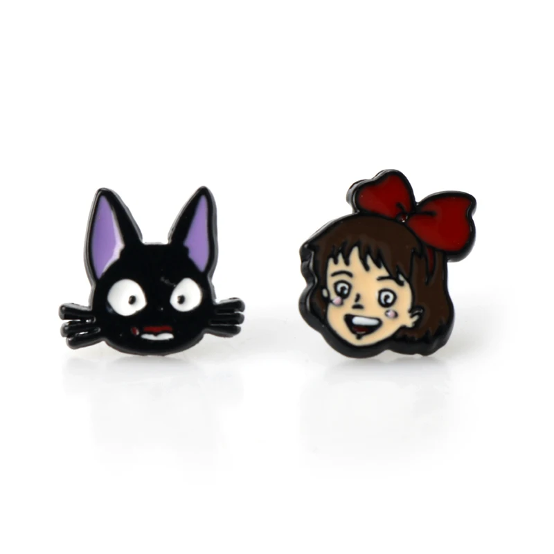 Totoro Kiki Luffy Naruto Cartoon Enamel Stud Earring