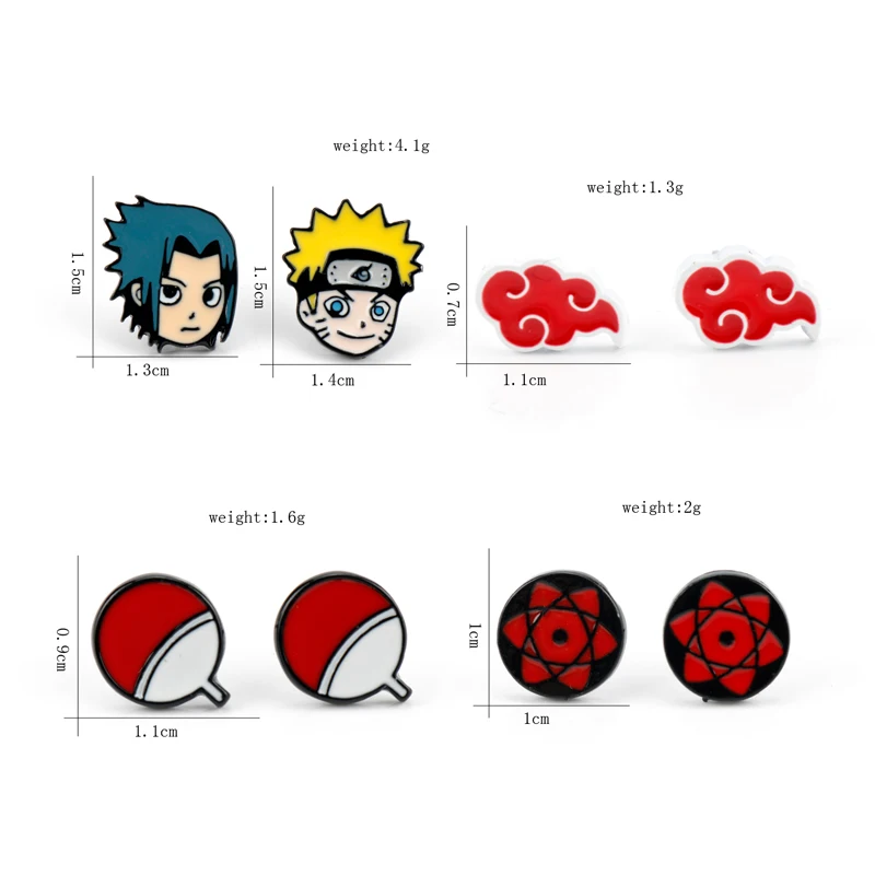 Totoro Kiki Luffy Naruto Cartoon Enamel Stud Earring
