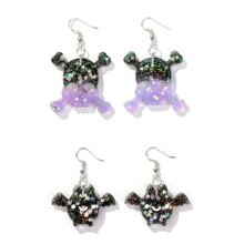 Glitter Skull, Totoro And Flower Drop Earring Glitter Skull, Totoro And Flower Drop Earring
