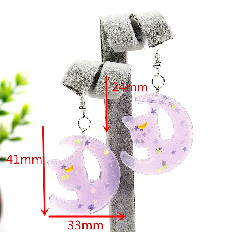 Glitter Skull, Totoro And Flower Drop Earring Glitter Skull, Totoro And Flower Drop Earring