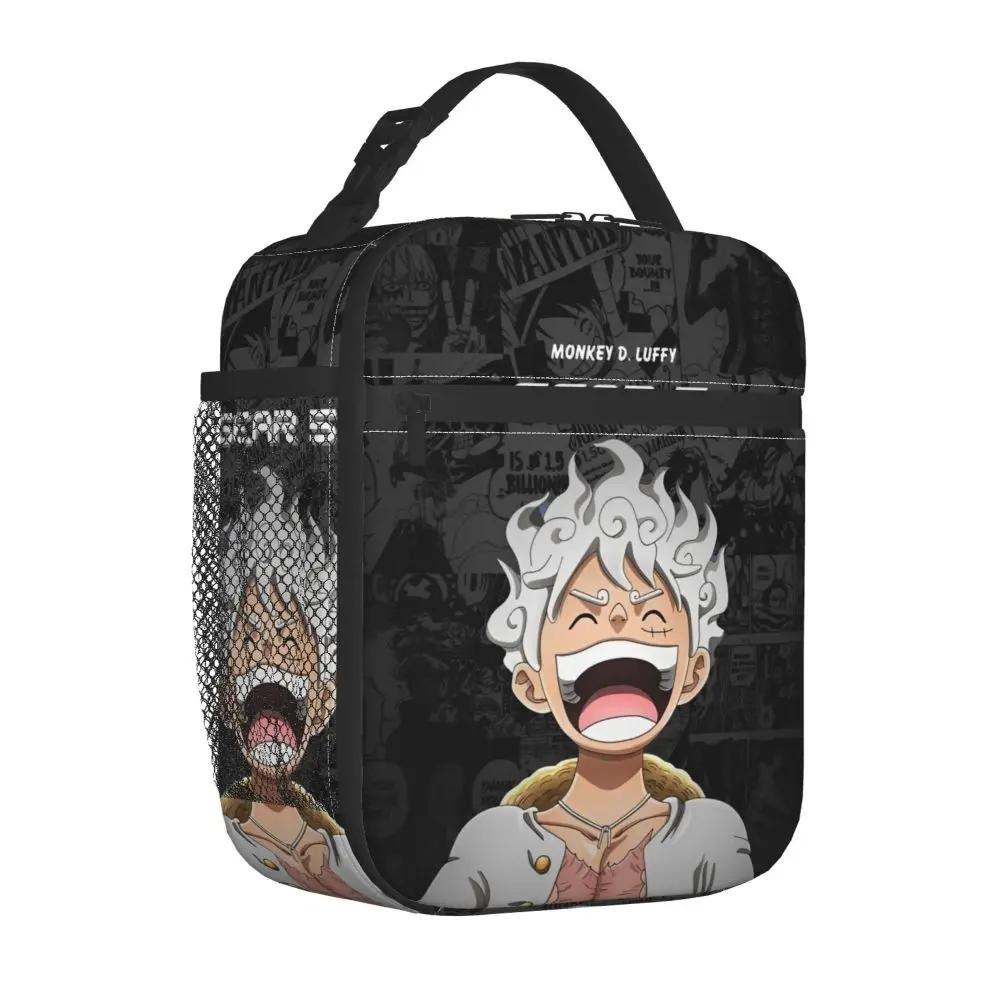 Anime Kawaii One Piece Monkey D. Luffy Gear 5 Insulated Lunch Bag