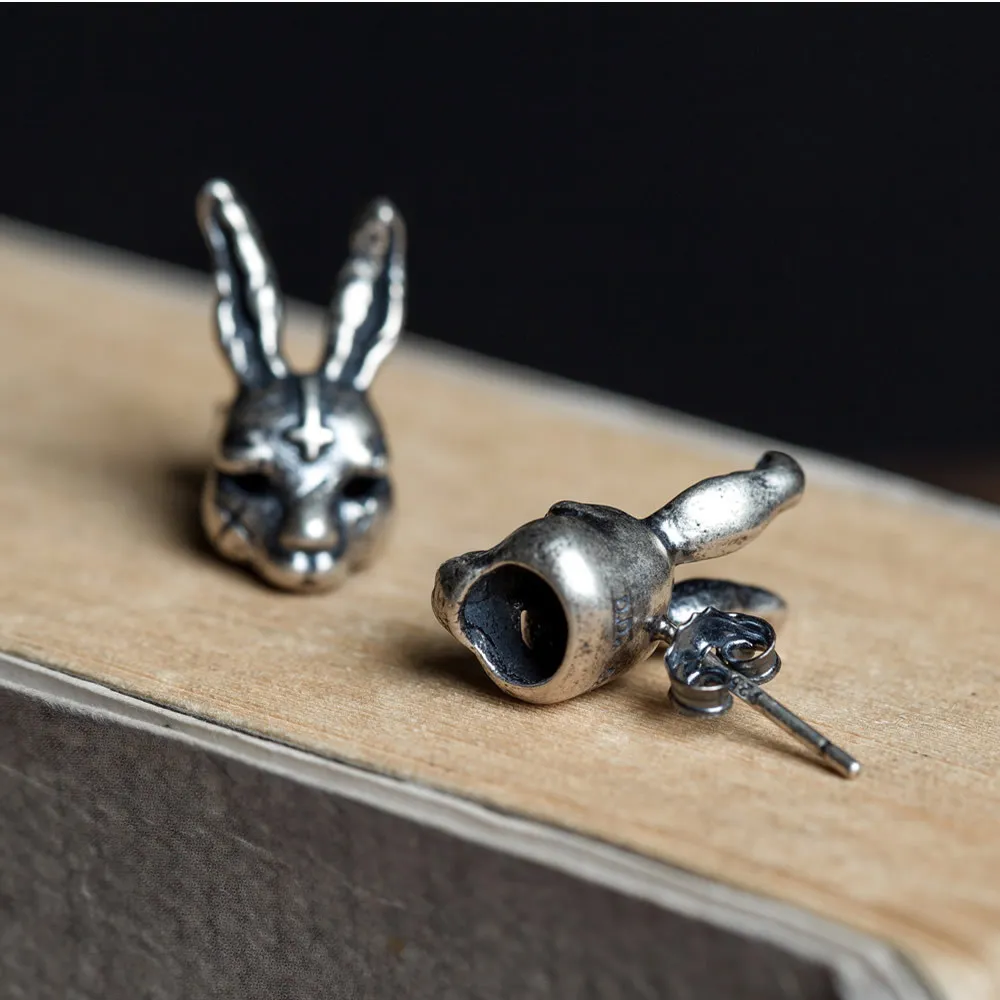 Silver Rogue Rabbit Retro Ear Stud