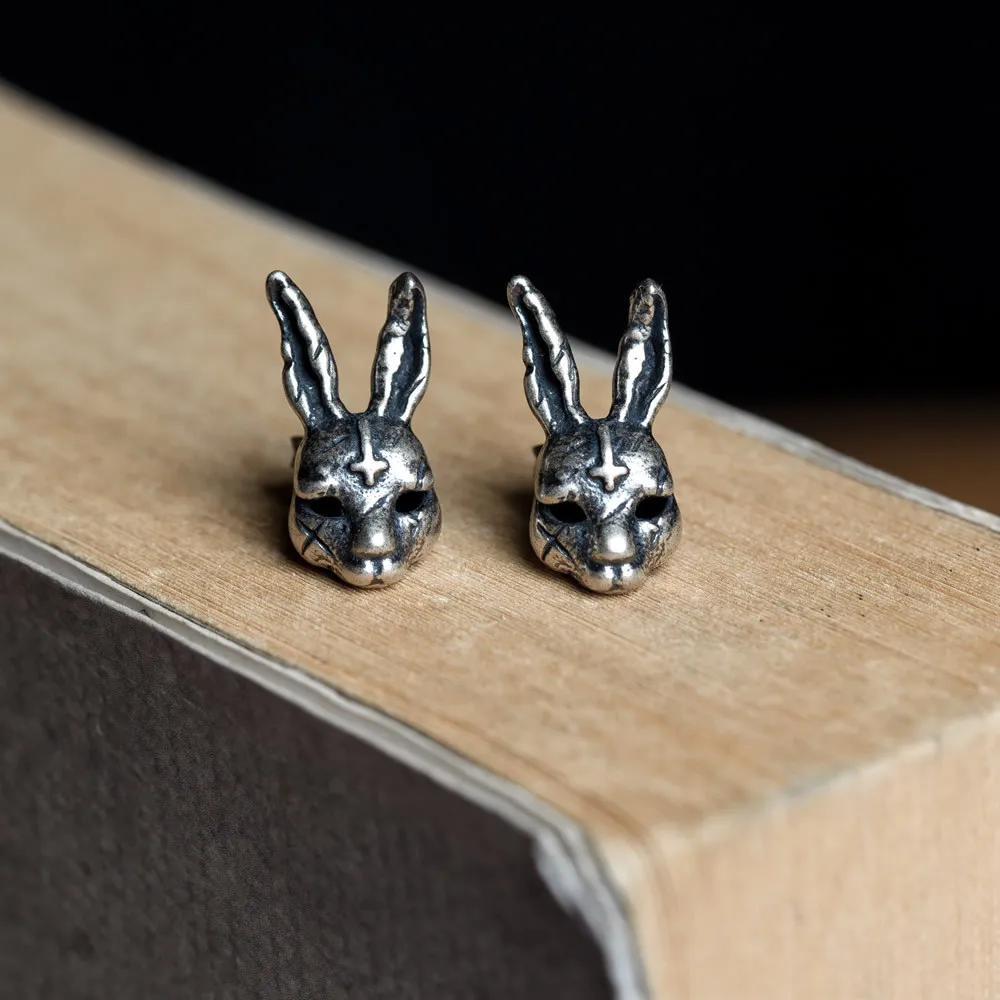Silver Rogue Rabbit Retro Ear Stud