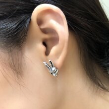 Silver Rogue Rabbit Retro Ear Stud Silver Rogue Rabbit Retro Ear Stud