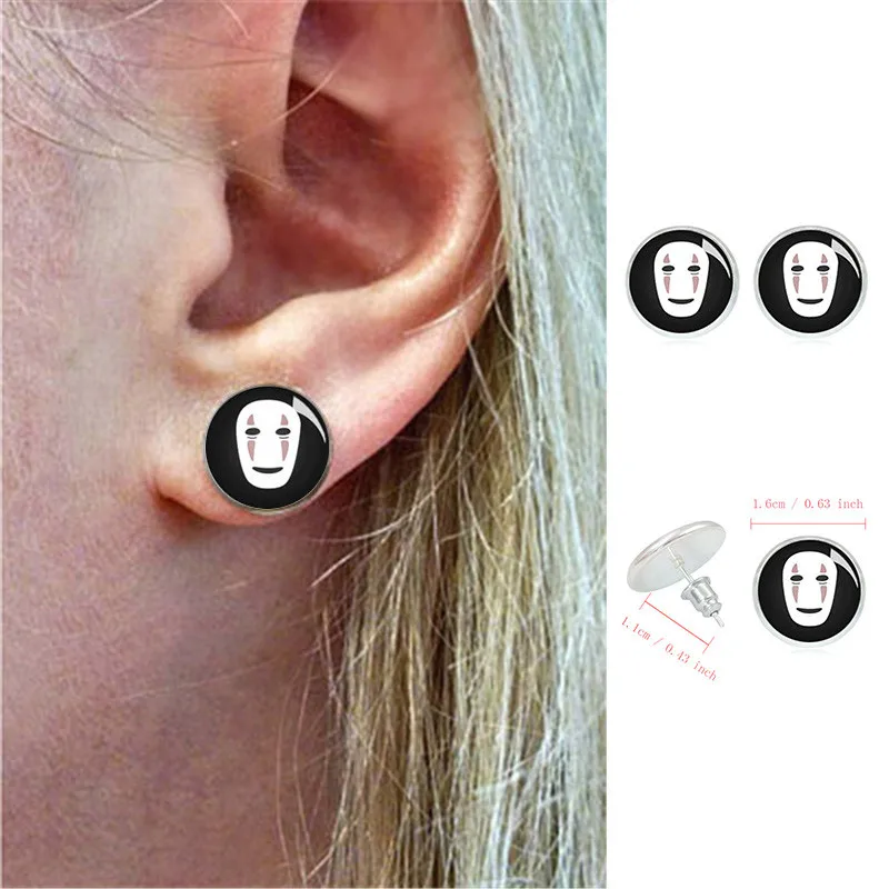 Spirited Away No Face Man Anime Glass Cabochon Stud