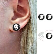 Spirited Away No Face Man Anime Glass Cabochon Stud Spirited Away No Face Man Anime Glass Cabochon Stud