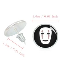 Spirited Away No Face Man Anime Glass Cabochon Stud Spirited Away No Face Man Anime Glass Cabochon Stud
