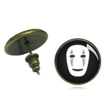 Spirited Away No Face Man Anime Glass Cabochon Stud Spirited Away No Face Man Anime Glass Cabochon Stud