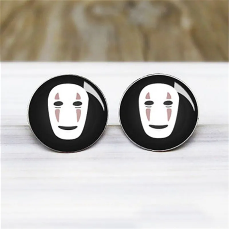 Spirited Away No Face Man Anime Glass Cabochon Stud