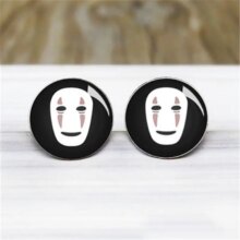 Spirited Away No Face Man Anime Glass Cabochon Stud Spirited Away No Face Man Anime Glass Cabochon Stud