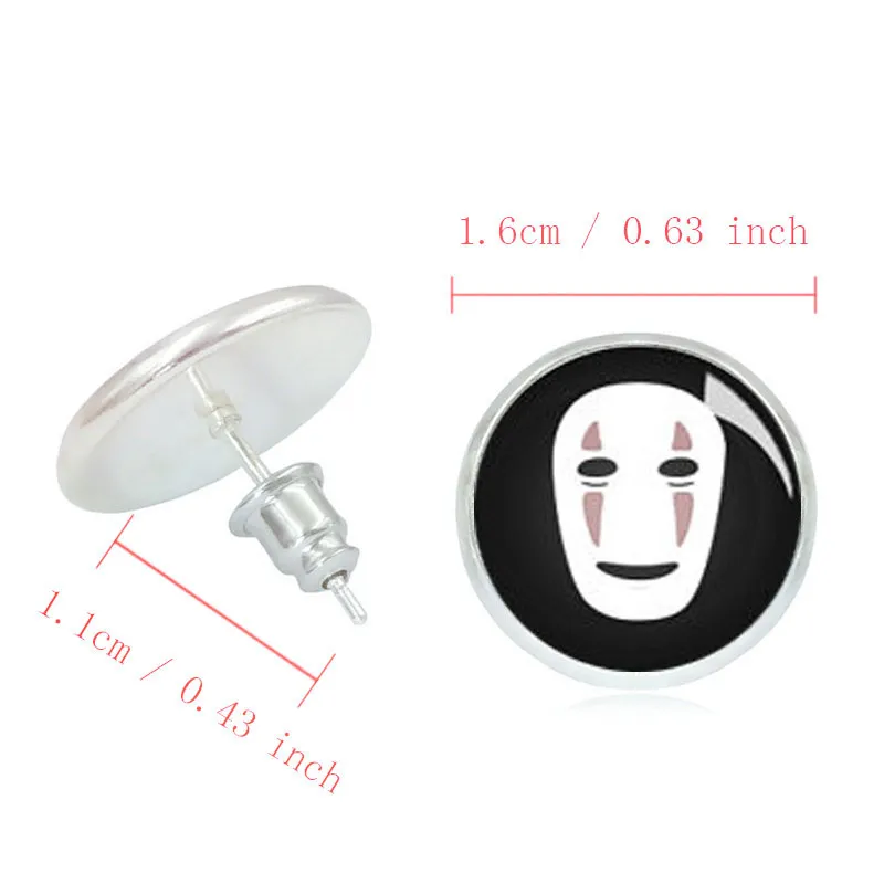 Spirited Away No Face Man Anime Glass Cabochon Stud