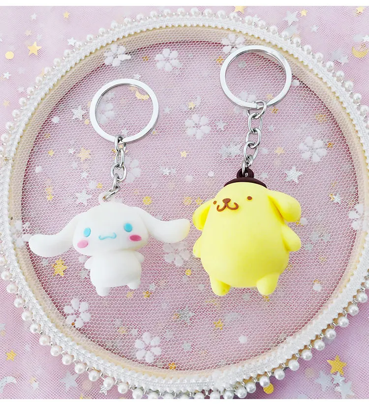 Hello Kitty/Kuromi/Frog/Dog/Unicorn Cartoon Doll Keyring