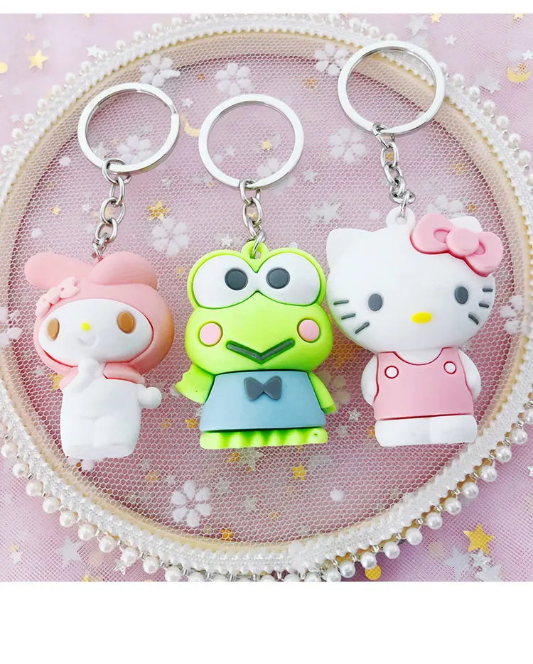 Hello Kitty/Kuromi/Frog/Dog/Unicorn Cartoon Doll Keyring