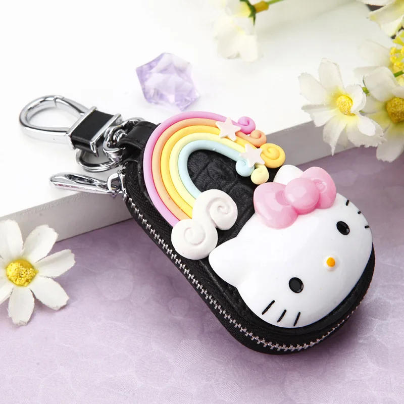 Hello Kitty Anime Zipper Wallet Style Keychain