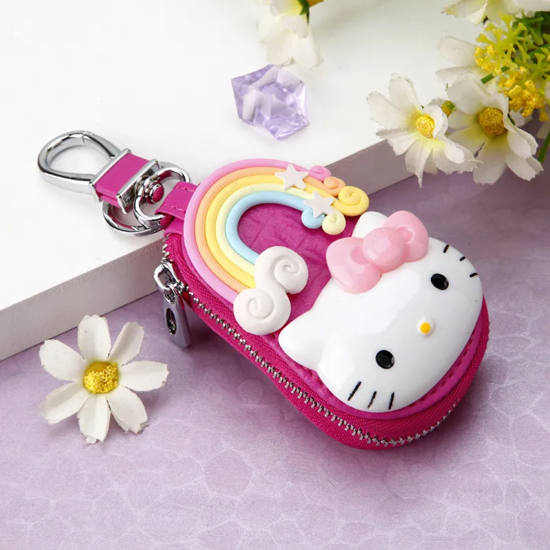Hello Kitty Anime Zipper Wallet Style Keychain