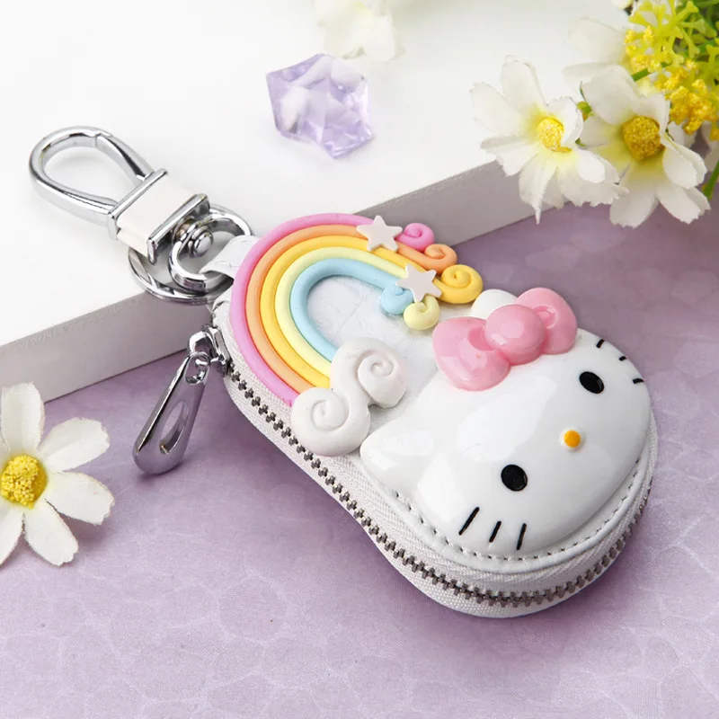 Hello Kitty Anime Zipper Wallet Style Keychain
