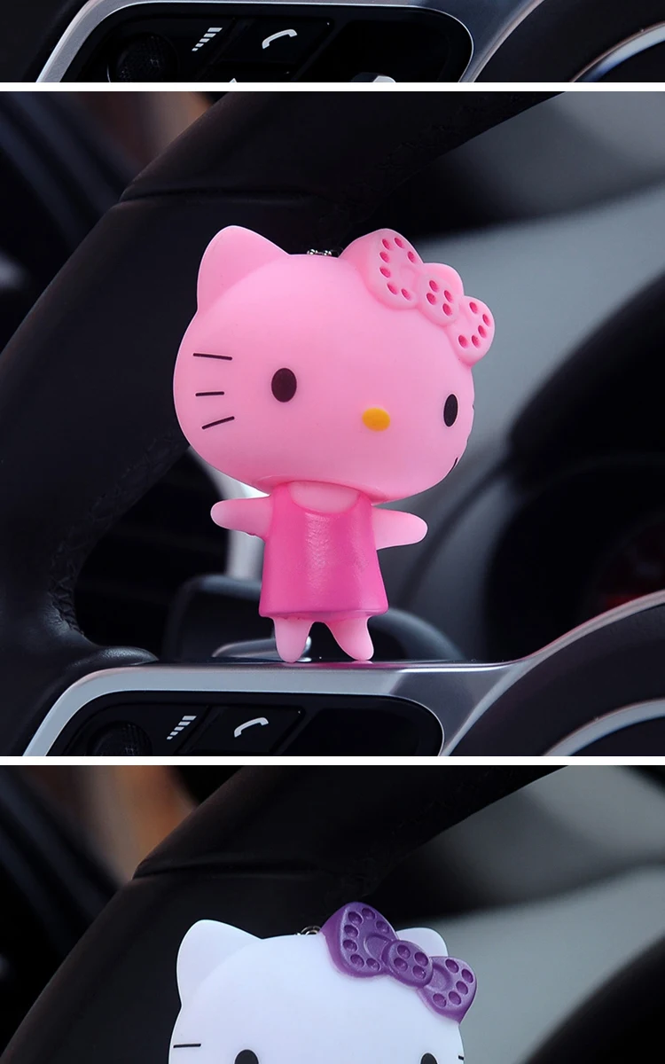 Anime Hello Kitty Kiki Fur Pompom Pearl Keychain