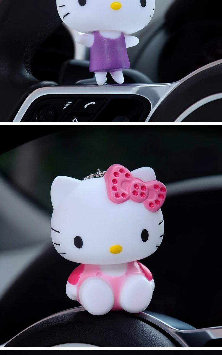 Anime Hello Kitty Kiki Fur Pompom Pearl Keychain