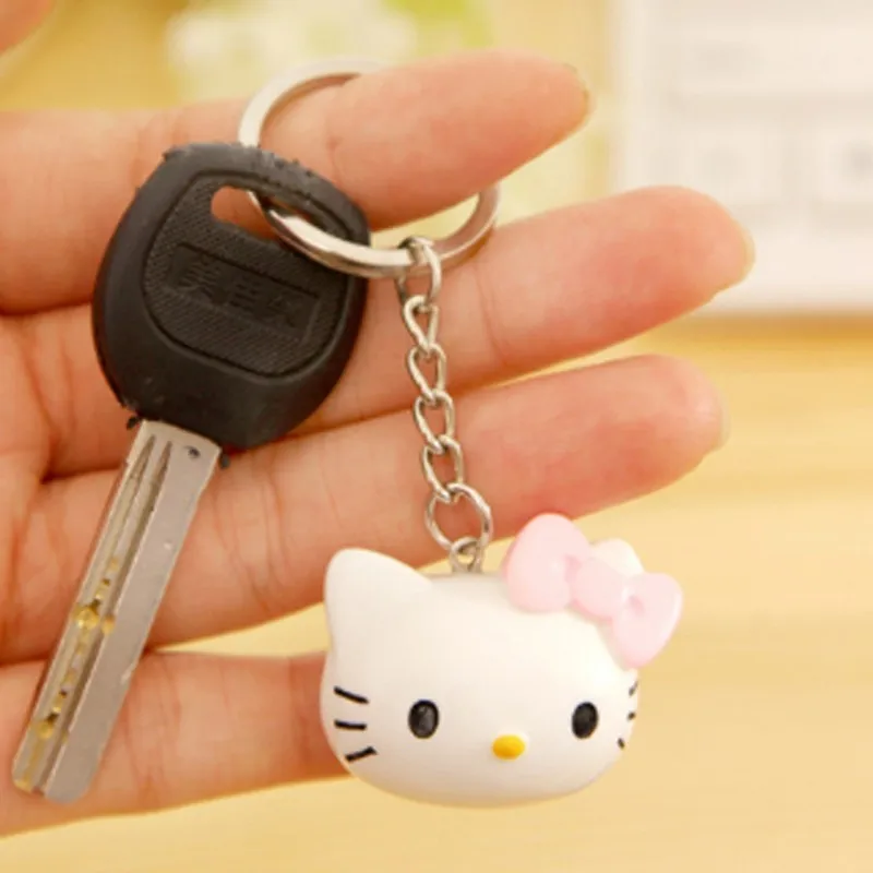 Hello Kitty Cartoon Head Design Keyring
