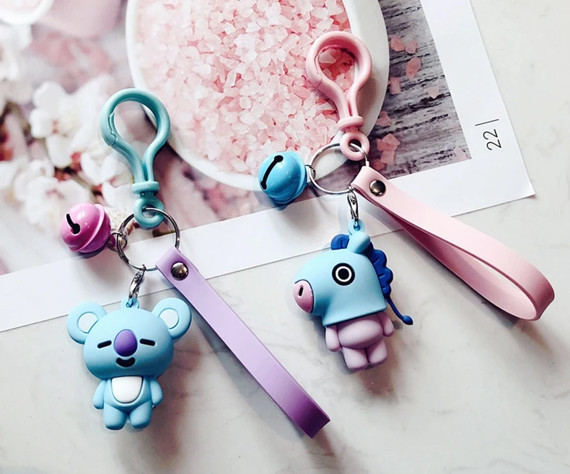 Epoxy Cartoon Hello Kitty Stainless Steel Doll Keychain