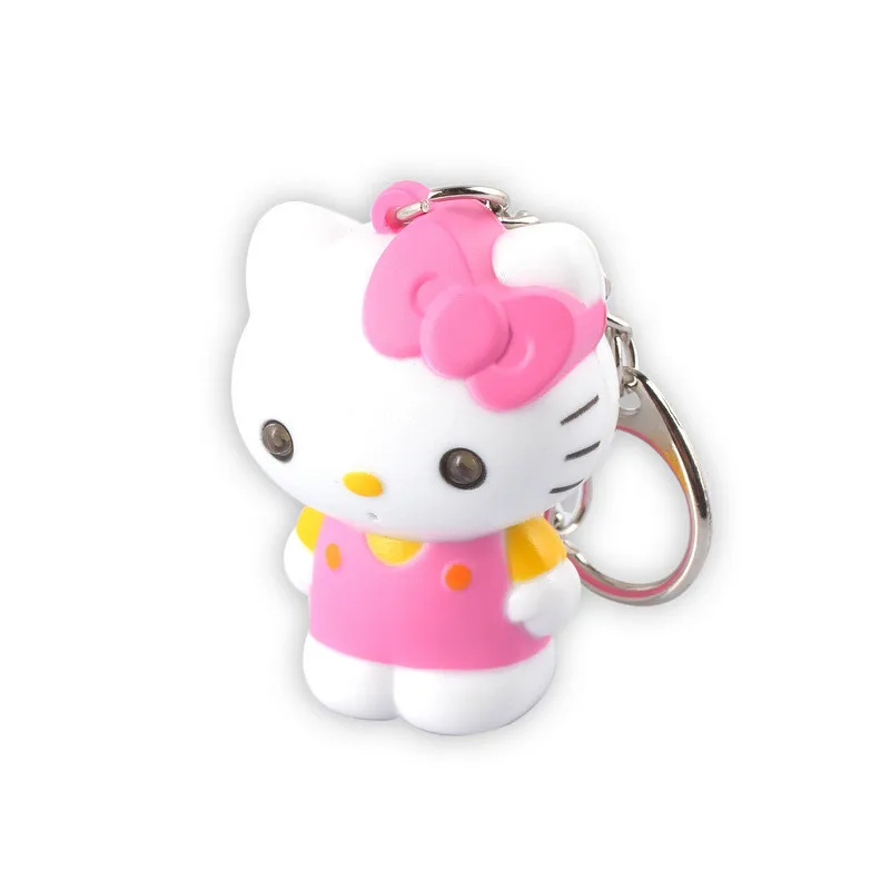 Hello Kitty Cartoon LED With Sound Charm Keychain
