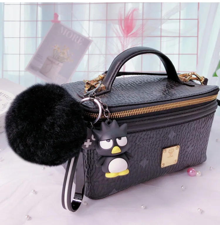 Hello Kitty/Frog/Dog Cartoon Keychain With Fur Ball