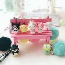 Hello Kitty/Frog/Dog Cartoon Keychain With Fur Ball Hello Kitty/Frog/Dog Cartoon Keychain With Fur Ball