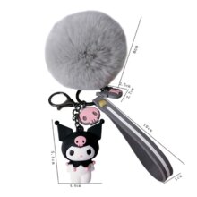 Hello Kitty/Frog/Dog Cartoon Keychain With Fur Ball Hello Kitty/Frog/Dog Cartoon Keychain With Fur Ball