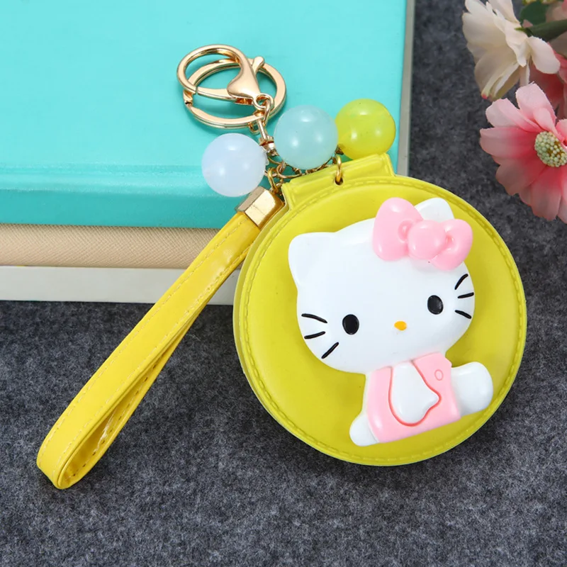 Hello Kitty Cartoon Cosmetic Mirror Keychain