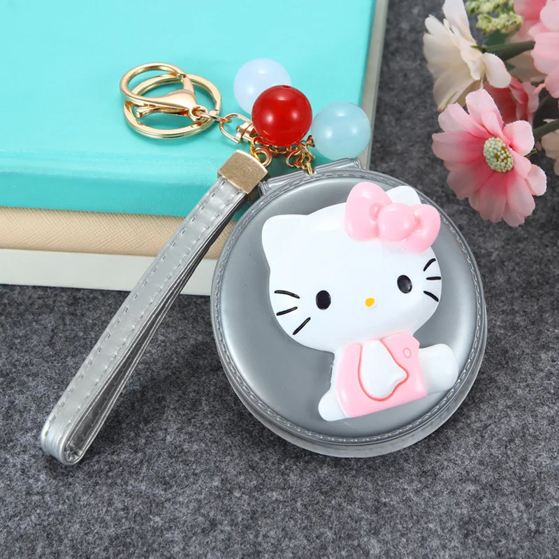 Hello Kitty Cartoon Cosmetic Mirror Keychain