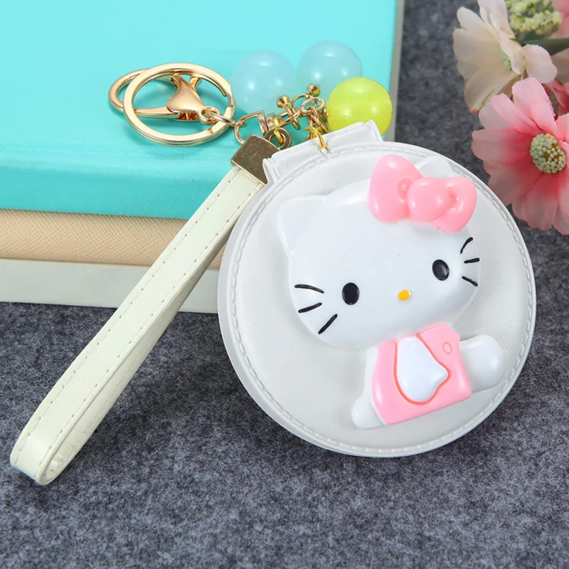 Hello Kitty Cartoon Cosmetic Mirror Keychain