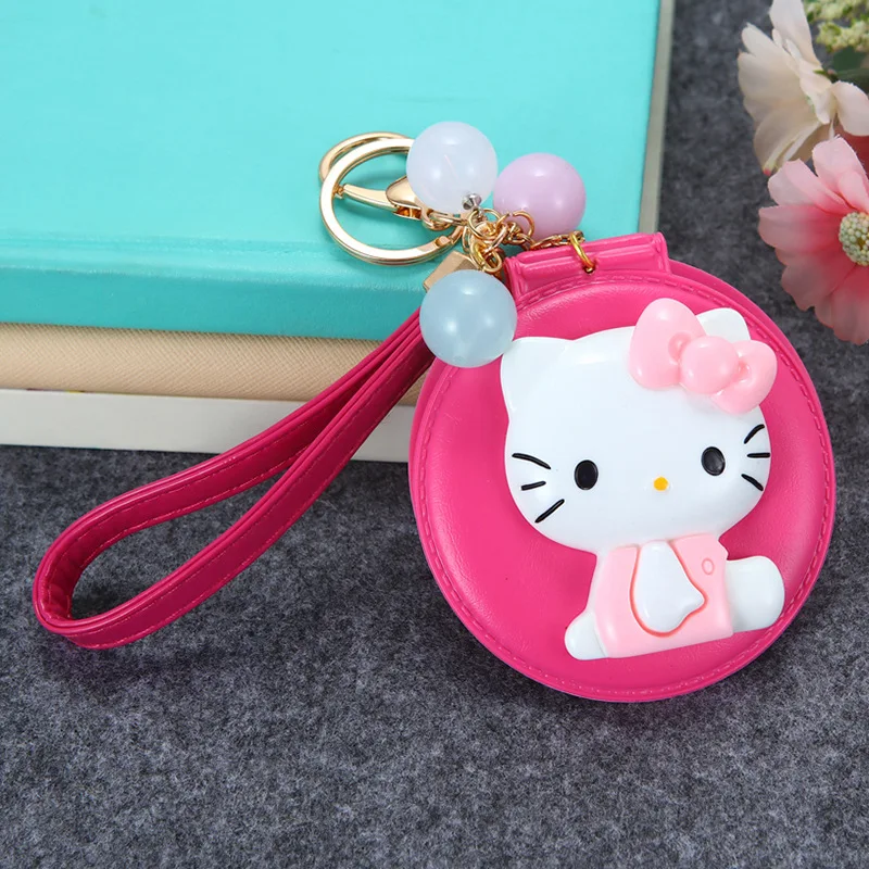 Hello Kitty Cartoon Cosmetic Mirror Keychain