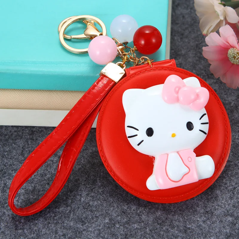 Hello Kitty Cartoon Cosmetic Mirror Keychain