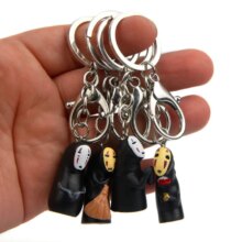 4 Pcs Spirited Away No Face Cartoon Keychains 4 Pcs Spirited Away No Face Cartoon Keychains