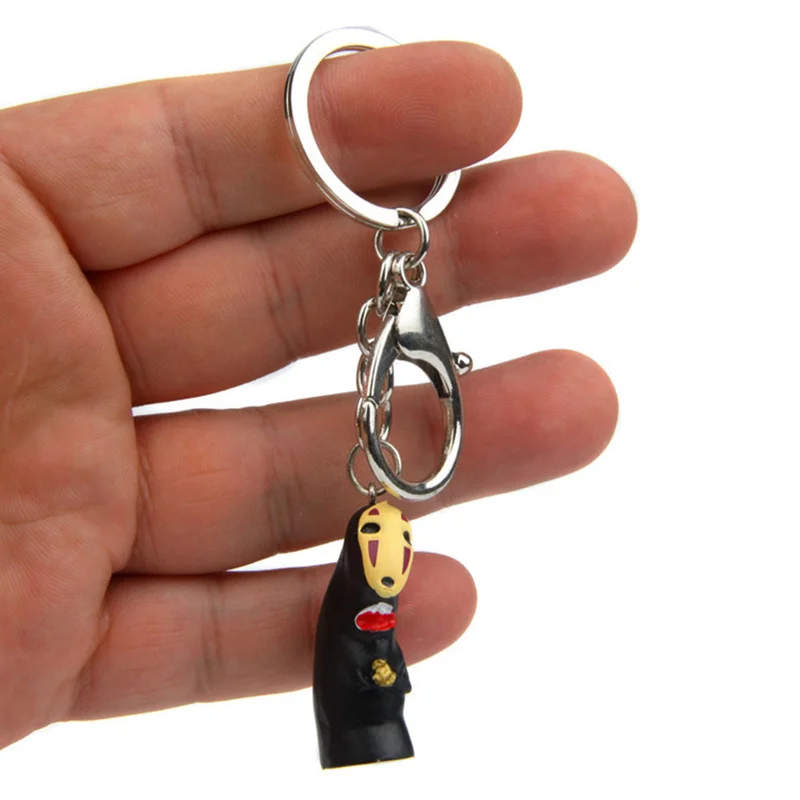 4 Pcs Spirited Away No Face Cartoon Keychains