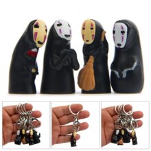 4 Pcs Spirited Away No Face Cartoon Keychains 4 Pcs Spirited Away No Face Cartoon Keychains