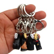 4 Pcs Spirited Away No Face Cartoon Keychains 4 Pcs Spirited Away No Face Cartoon Keychains