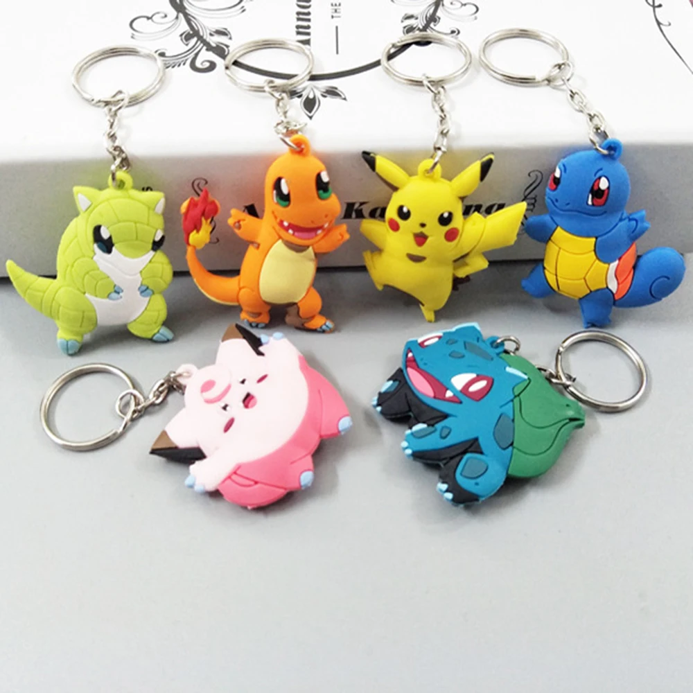 Pokemon Mini Pikachu Charmander Squirtle Eevee Vulpix 3D Anime Keychain Pokemon Mini Pikachu Charmander Squirtle Eevee Vulpix 3D Anime Keychain