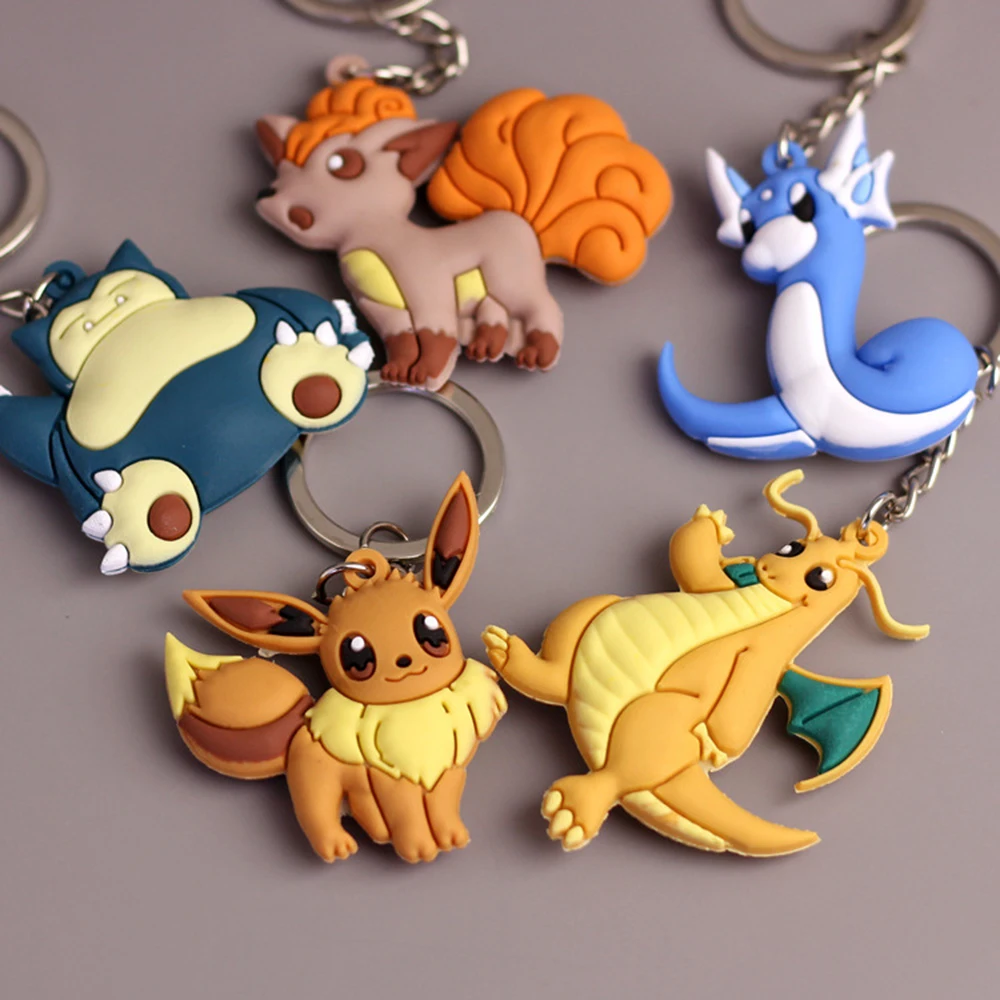 Pokemon Mini Pikachu Charmander Squirtle Eevee Vulpix 3D Anime Keychain Pokemon Mini Pikachu Charmander Squirtle Eevee Vulpix 3D Anime Keychain