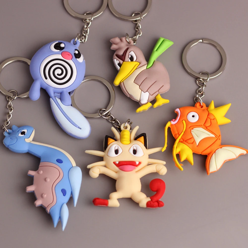 Pokemon Mini Pikachu Charmander Squirtle Eevee Vulpix 3D Anime Keychain Pokemon Mini Pikachu Charmander Squirtle Eevee Vulpix 3D Anime Keychain