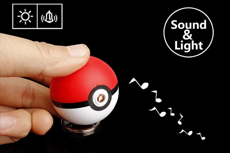 Pokemon Pikachu Pokeball LED Light & Sound Cosplay Toys Keyring