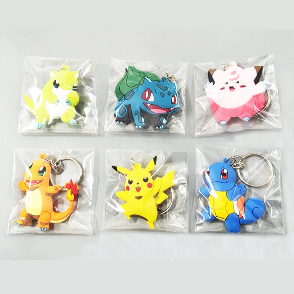 Pokemon 3D Mini Pikachu Charmander Squirtle Bulbasaur Anime Keychain