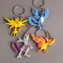 Pokemon 3D Mini Charmander Zapdos Mewtwo Moltres Pikachu Anime Keychain Pokemon 3D Mini Charmander Zapdos Mewtwo Moltres Pikachu Anime Keychain