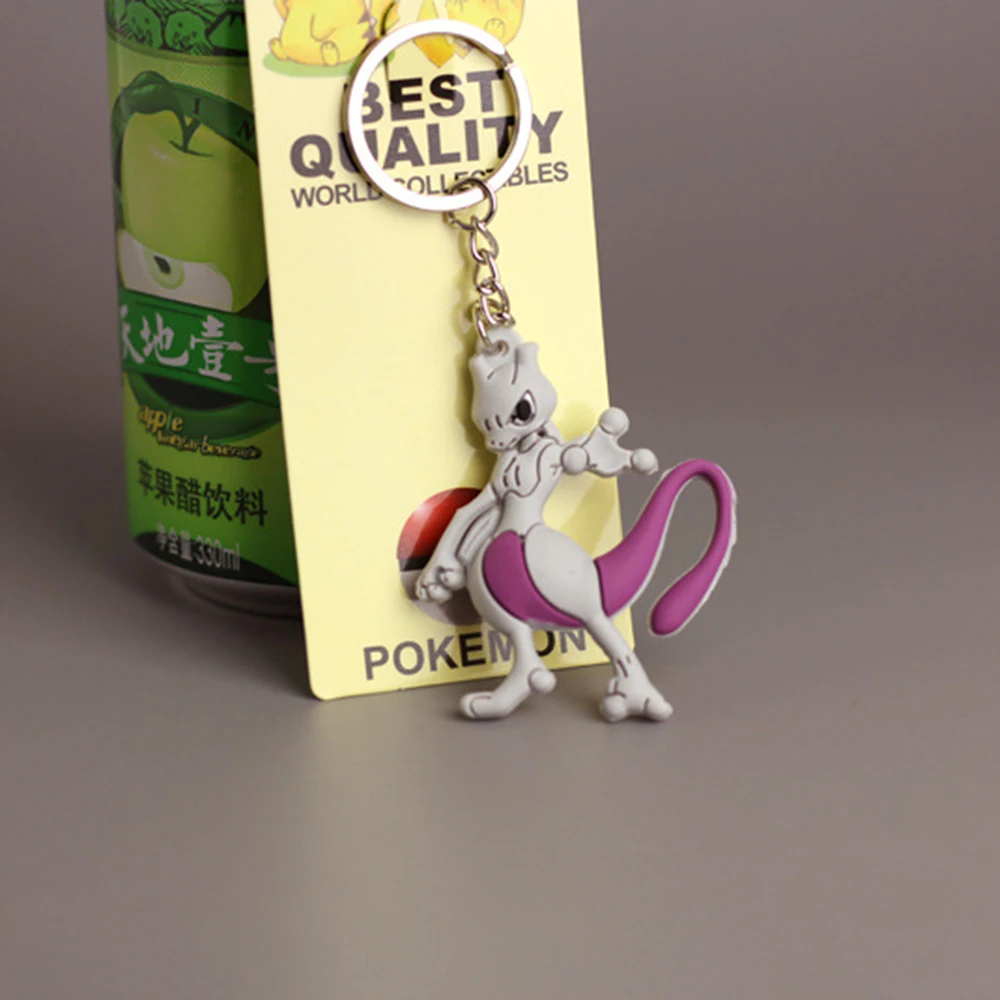 Pokemon 3D Mini Charmander Zapdos Mewtwo Moltres Pikachu Anime Keychain