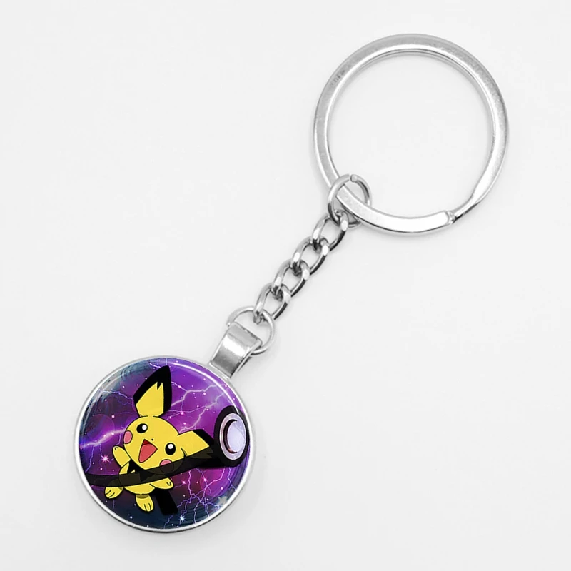 Pokemon Mini Pikachu Squirtle Eevee Vulpix Anime Glass Keyring Pokemon Mini Pikachu Squirtle Eevee Vulpix Anime Glass Keyring