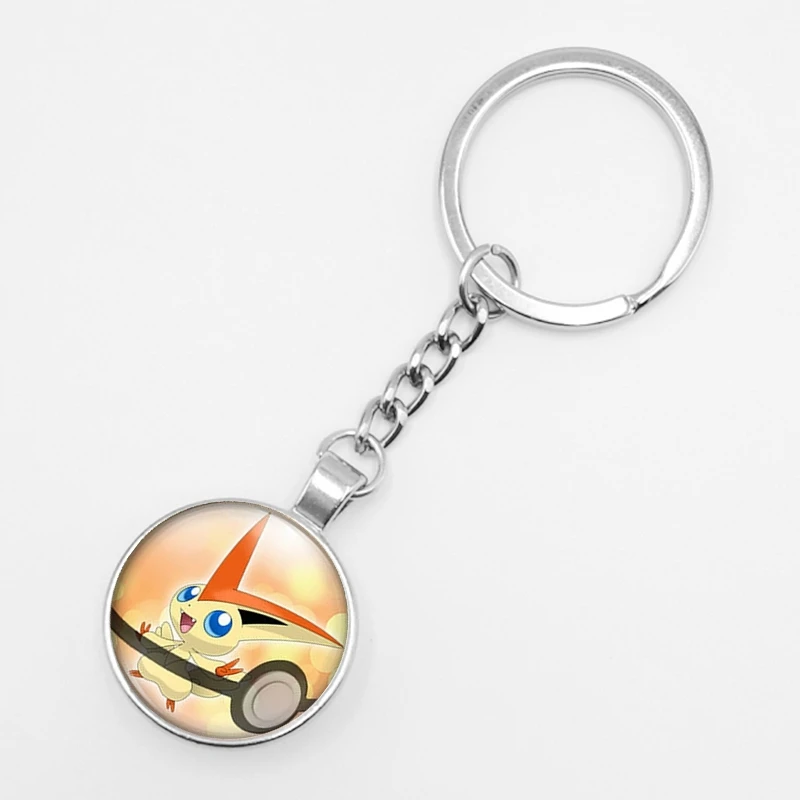 Pokemon Mini Pikachu Squirtle Eevee Vulpix Anime Glass Keyring Pokemon Mini Pikachu Squirtle Eevee Vulpix Anime Glass Keyring