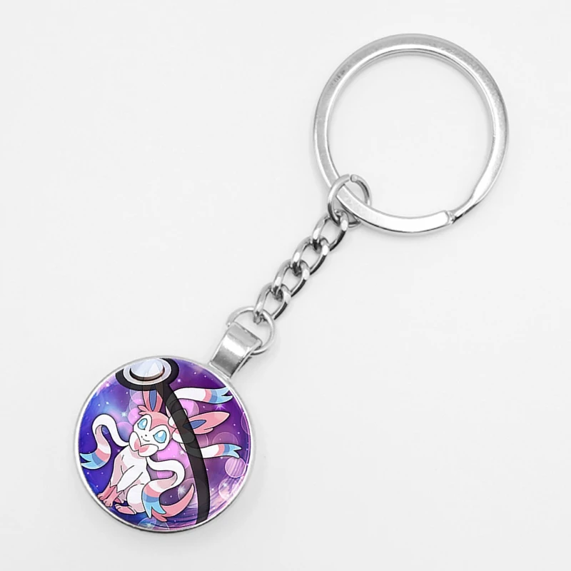 Pokemon Mini Pikachu Squirtle Eevee Vulpix Anime Glass Keyring Pokemon Mini Pikachu Squirtle Eevee Vulpix Anime Glass Keyring
