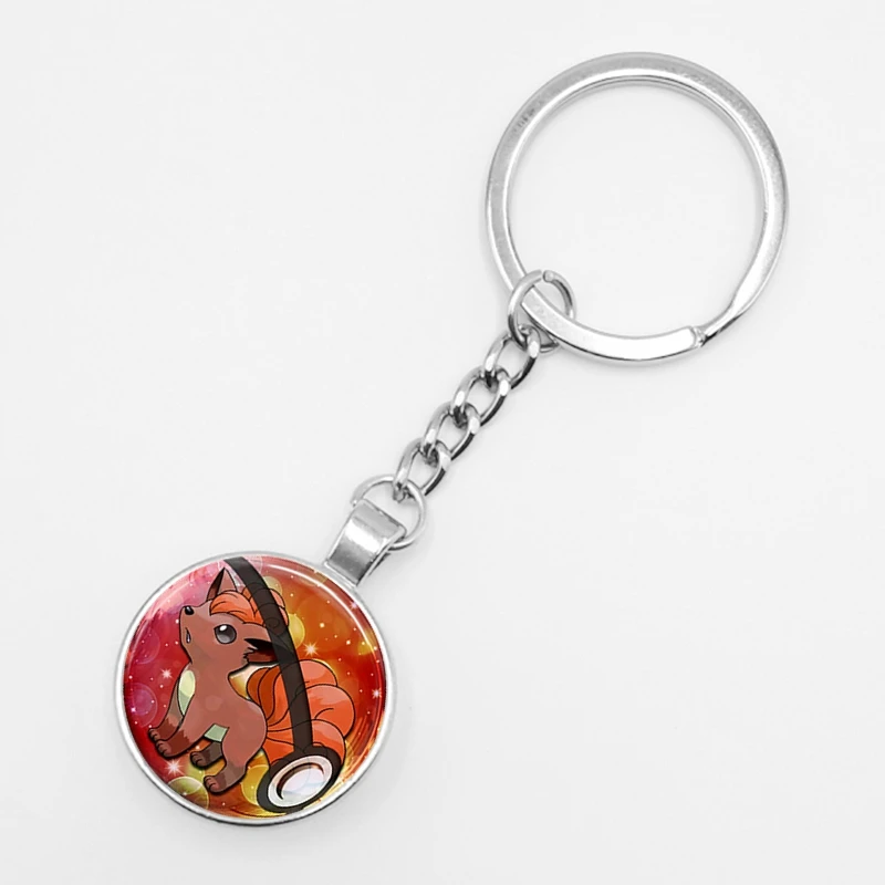 Pokemon Mini Pikachu Squirtle Eevee Vulpix Anime Glass Keyring Pokemon Mini Pikachu Squirtle Eevee Vulpix Anime Glass Keyring