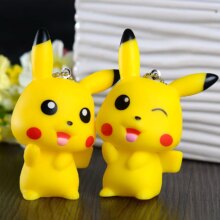 Pokemon Pikachu Cartoon Keychain With Fur Ball Fluffy Pompom Dolls Pokemon Pikachu Cartoon Keychain With Fur Ball Fluffy Pompom Dolls