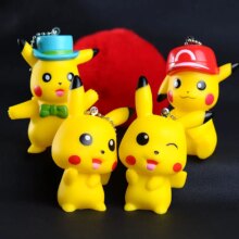 Pokemon Pikachu Cartoon Keychain With Fur Ball Fluffy Pompom Dolls Pokemon Pikachu Cartoon Keychain With Fur Ball Fluffy Pompom Dolls